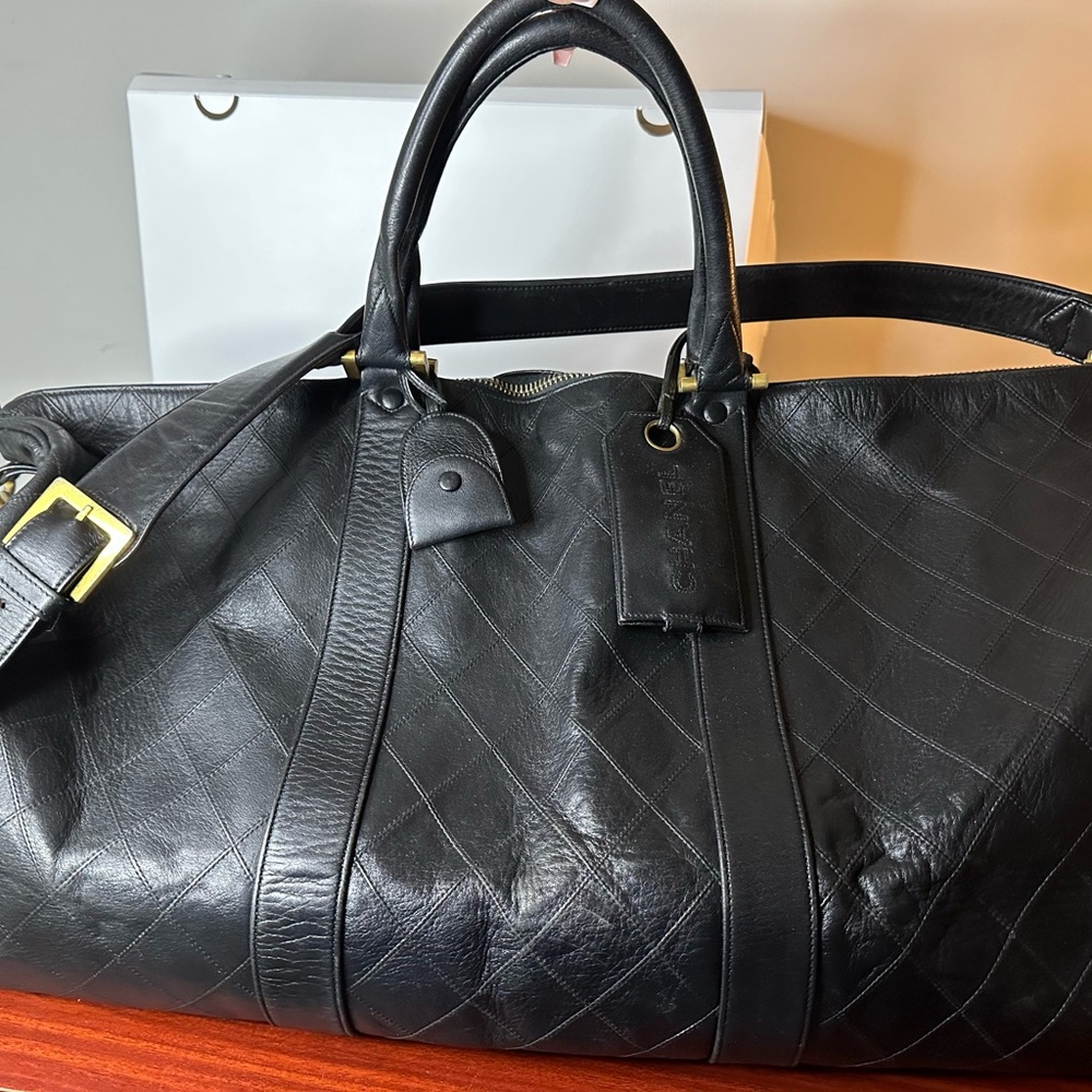 Chanel Vintage Diamond Stitch Boston Bag Quilted Lambskin travel bag